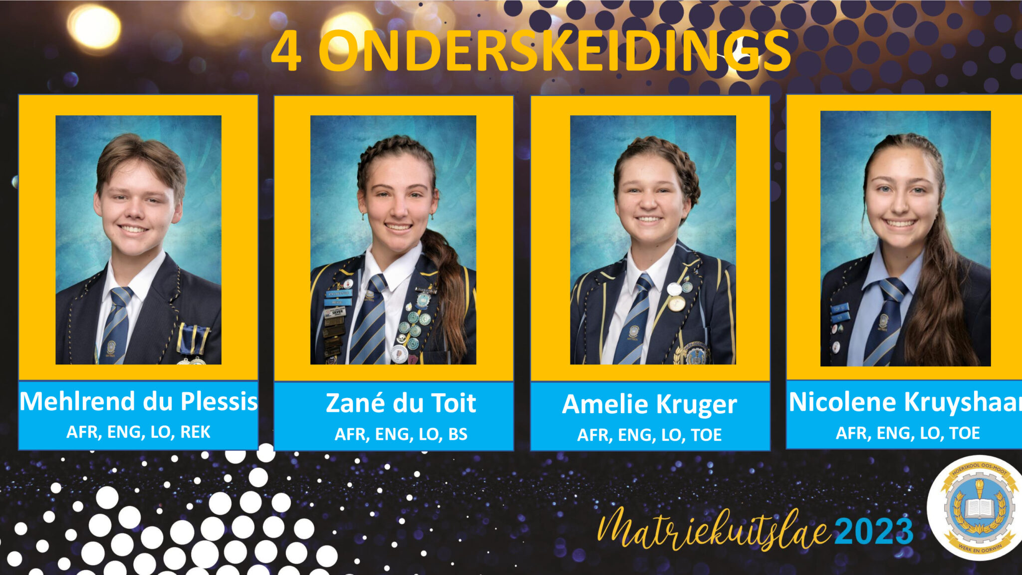 MATRIEKUITSLAE 2023 – Hoërskool Oos-Moot