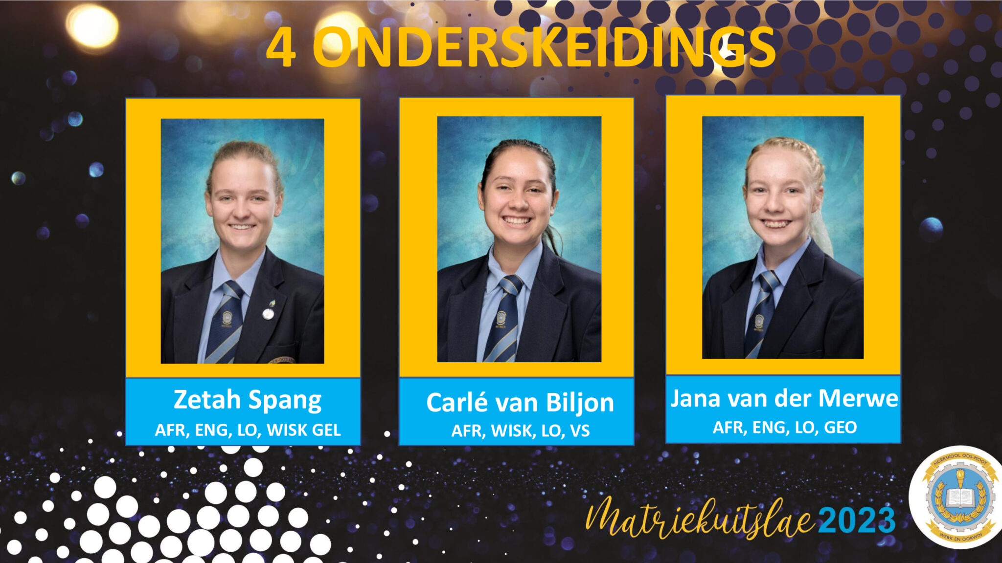 MATRIEKUITSLAE 2023 – Hoërskool Oos-Moot